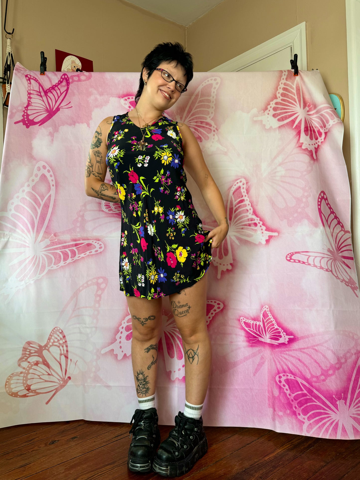 90s Betsey Johnson Floral Mini Dress