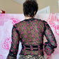 00s Betsey Johnson Embroidered Daisy Mesh & Lace Button Cardigan