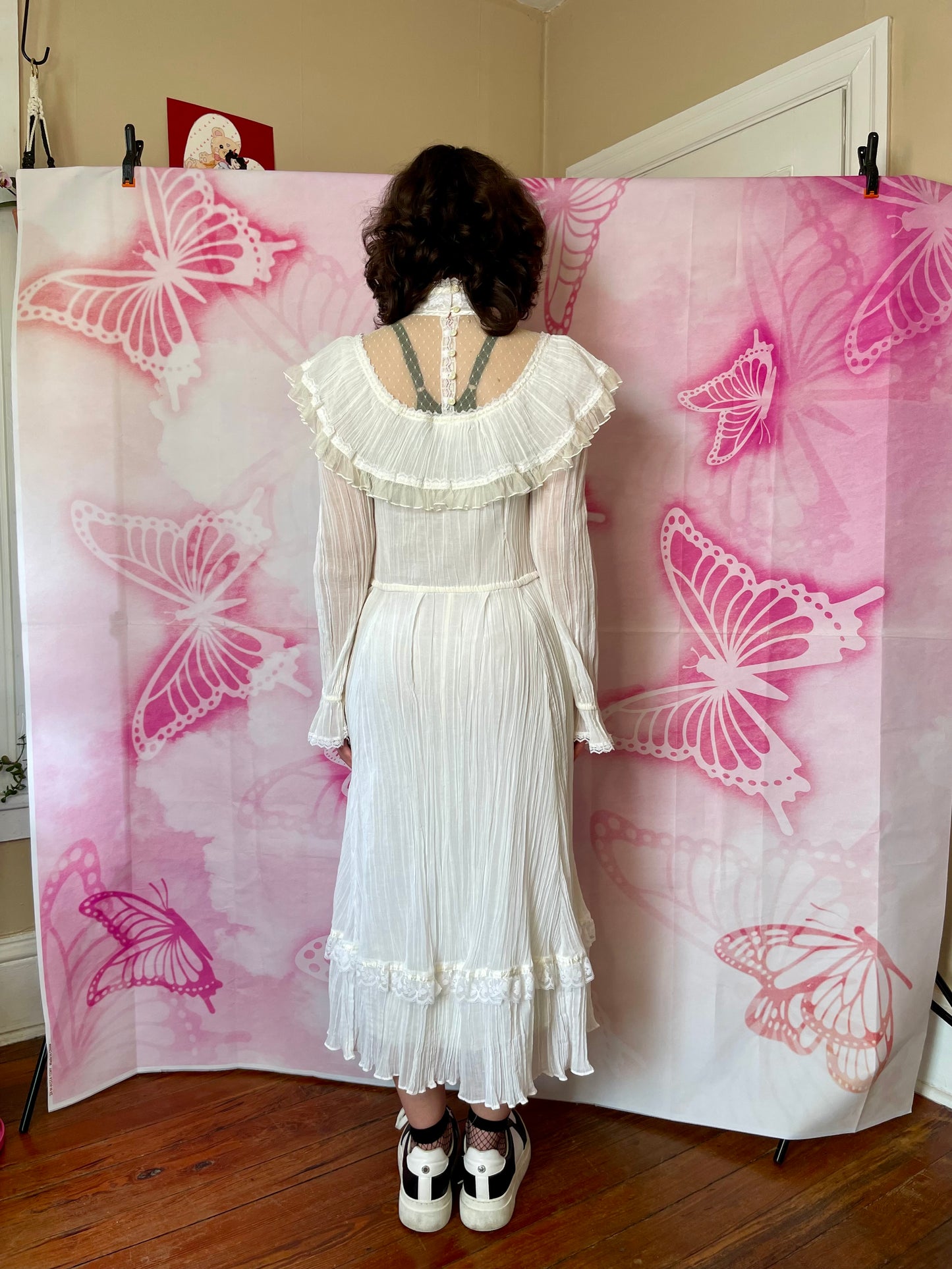 70s Gunne Sax by Jessica Cotton Gauze Peasant Dress