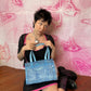 00s Betsey Johnson Mesh Rosette Purse ~ Blue