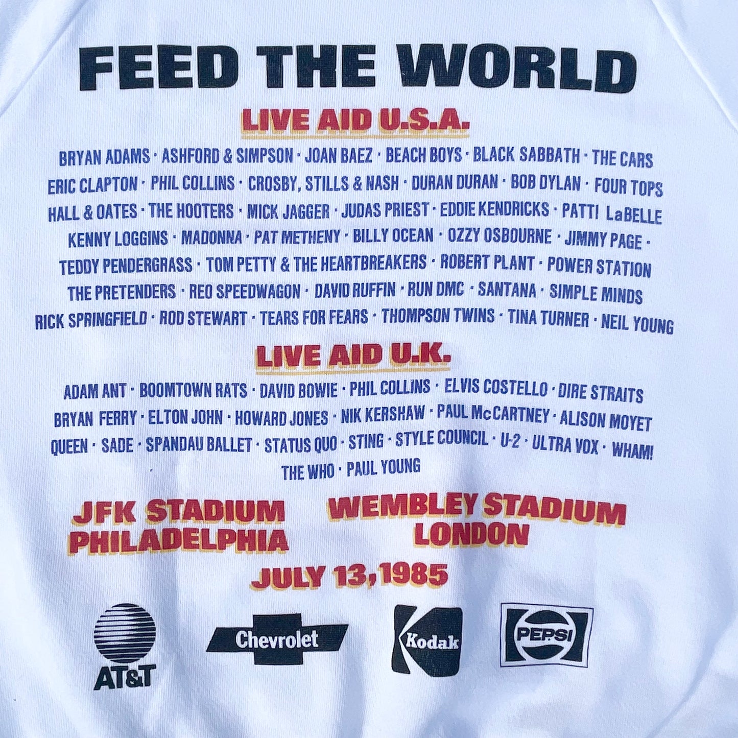 1985 Live Aid Concert Crewneck