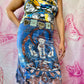 90s Vivienne Tam Buddha Printed Mesh Skirt