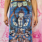 90s Vivienne Tam Buddha Printed Mesh Skirt