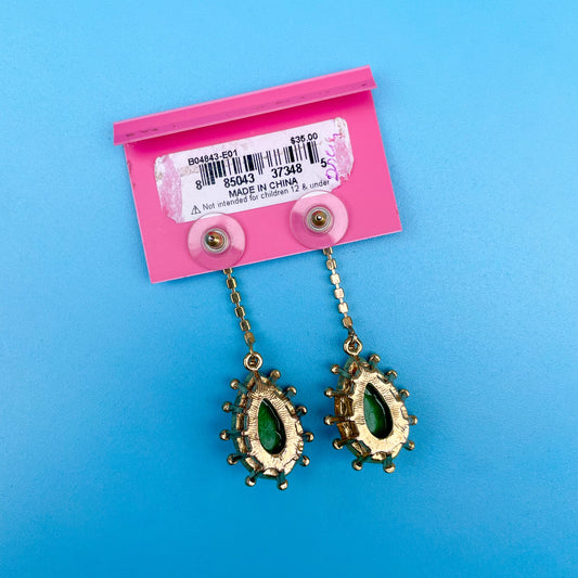 Y2K Betsey Johnson Leopard Crystal Dangle Earrings