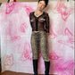 00s Betsey Johnson Embroidered Daisy Mesh & Lace Button Cardigan