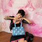 00s Betsey Johnson Mesh Rosette Purse ~ Blue