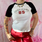 Y2K DKNY Jeans Logo Baseball Baby Tee