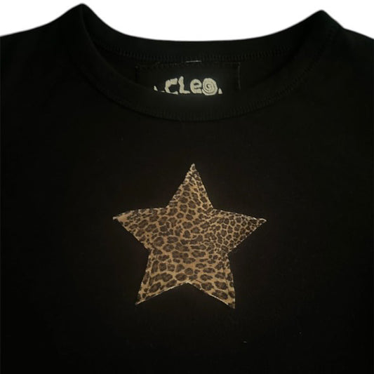 Cleo Violet Leopard Print Star Long Sleeve Tee