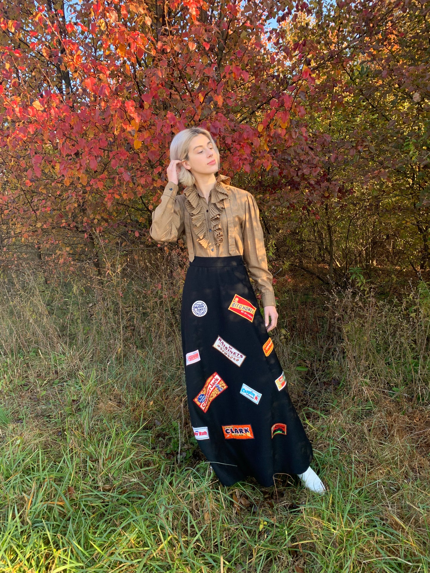 70s Candy Bar Patch Skirt