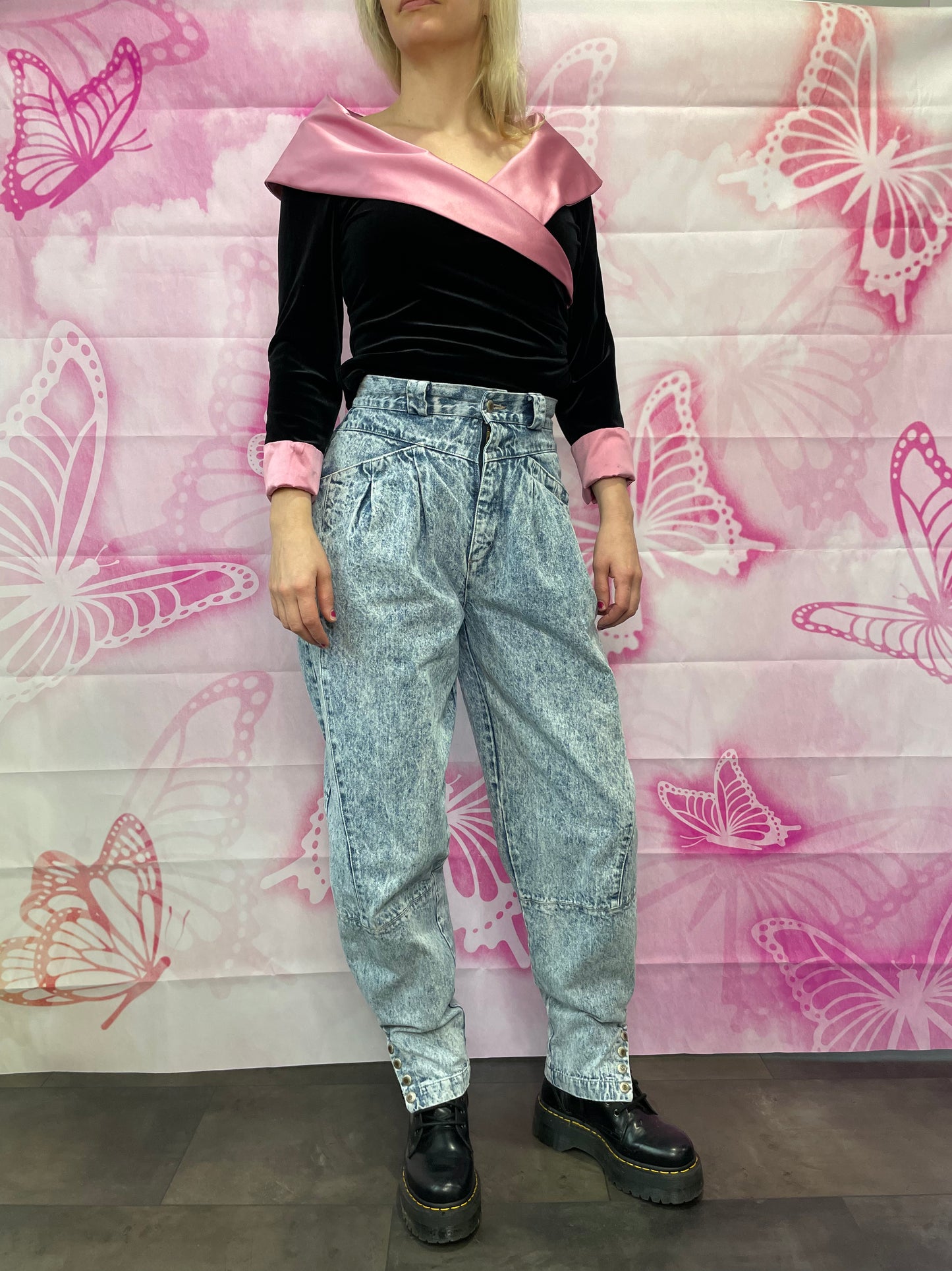 90s Velvet Avant-Garde Pretty in Pink Top