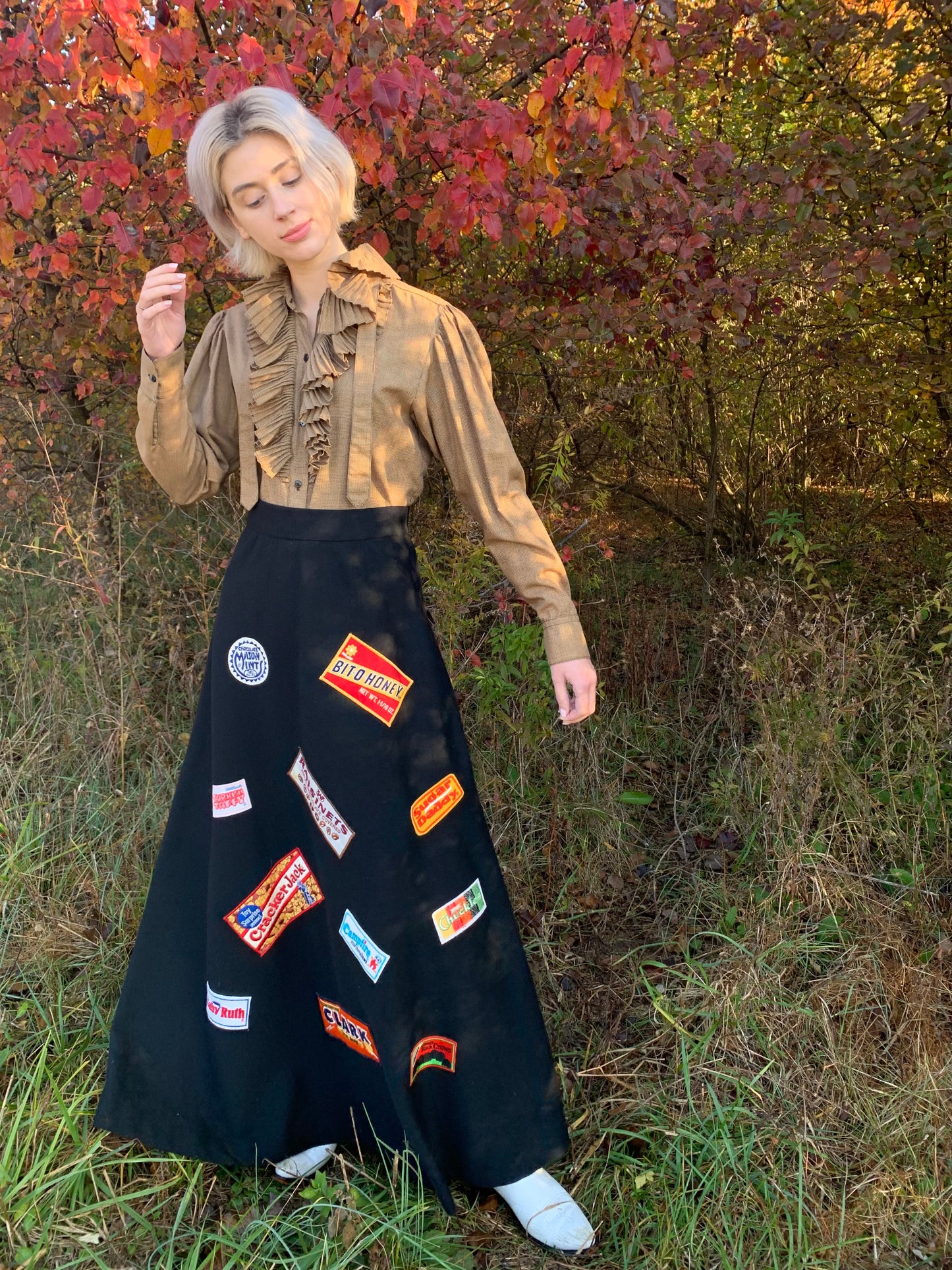 70s Candy Bar Patch Skirt