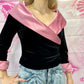 90s Velvet Avant-Garde Pretty in Pink Top